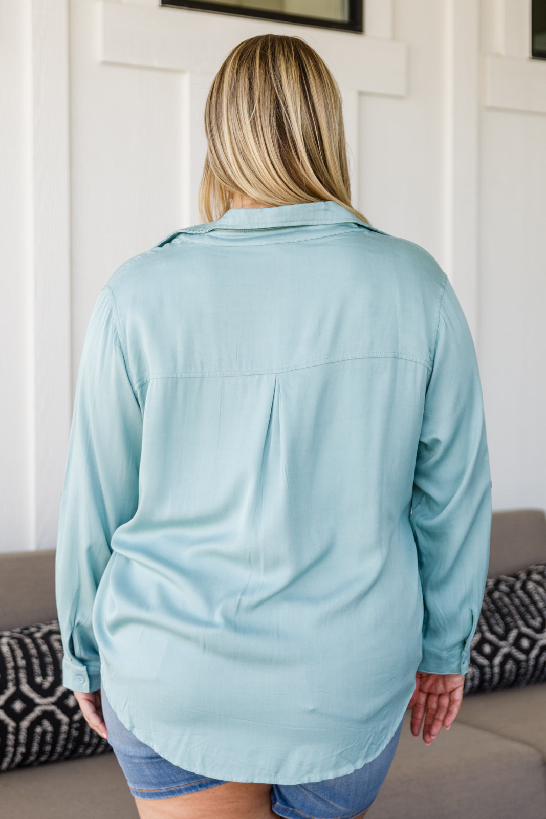 Unwavering Confidence Blouse in Light Blue-Womens-Graceful & Chic Boutique, Family Clothing Store in Waxahachie, Texas