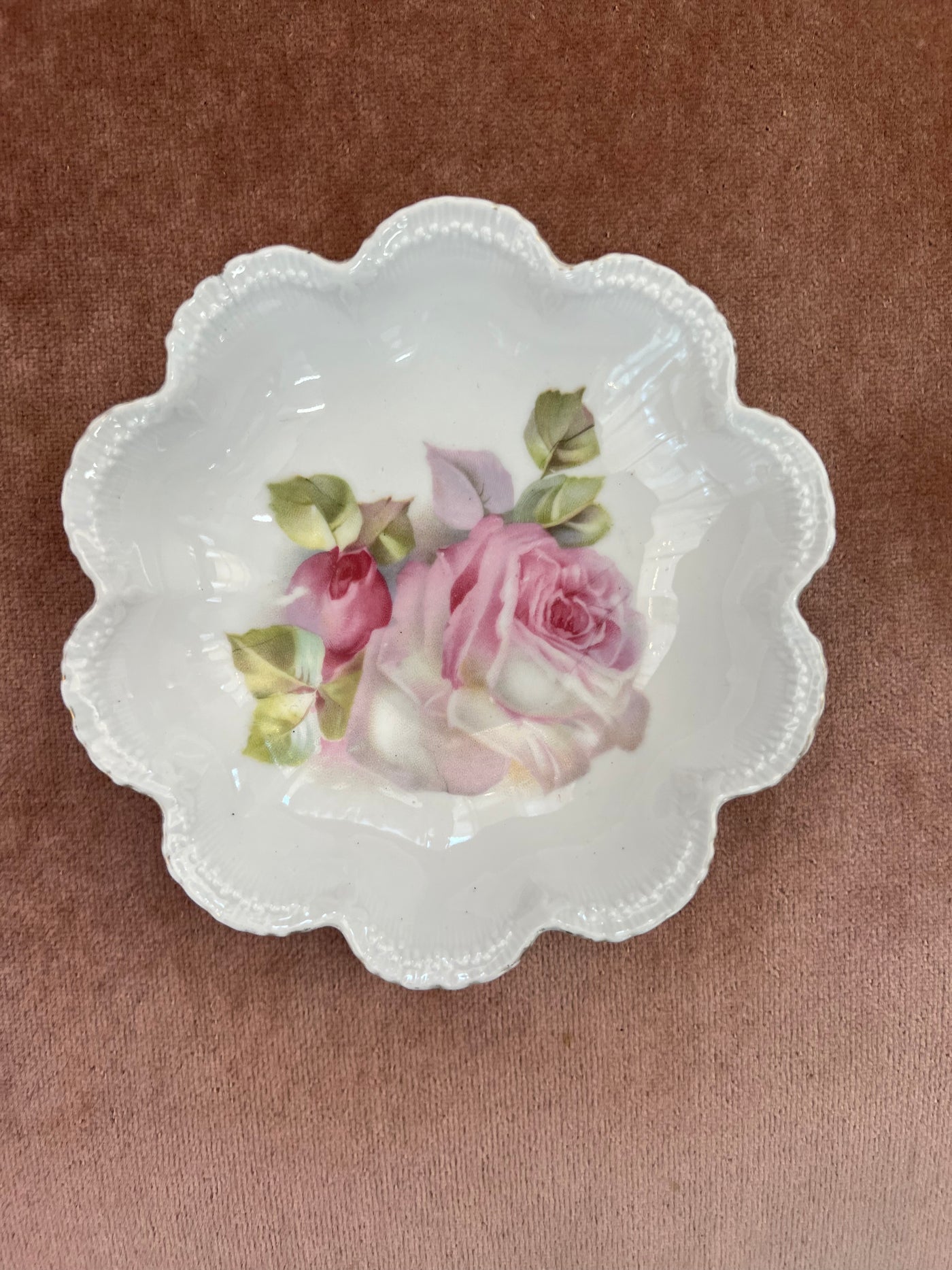 RS Germany Berry Bowl Nut Candy Floral Flowers Vintage Scalloped Edges-Graceful & Chic Boutique, Family Clothing Store in Waxahachie, Texas