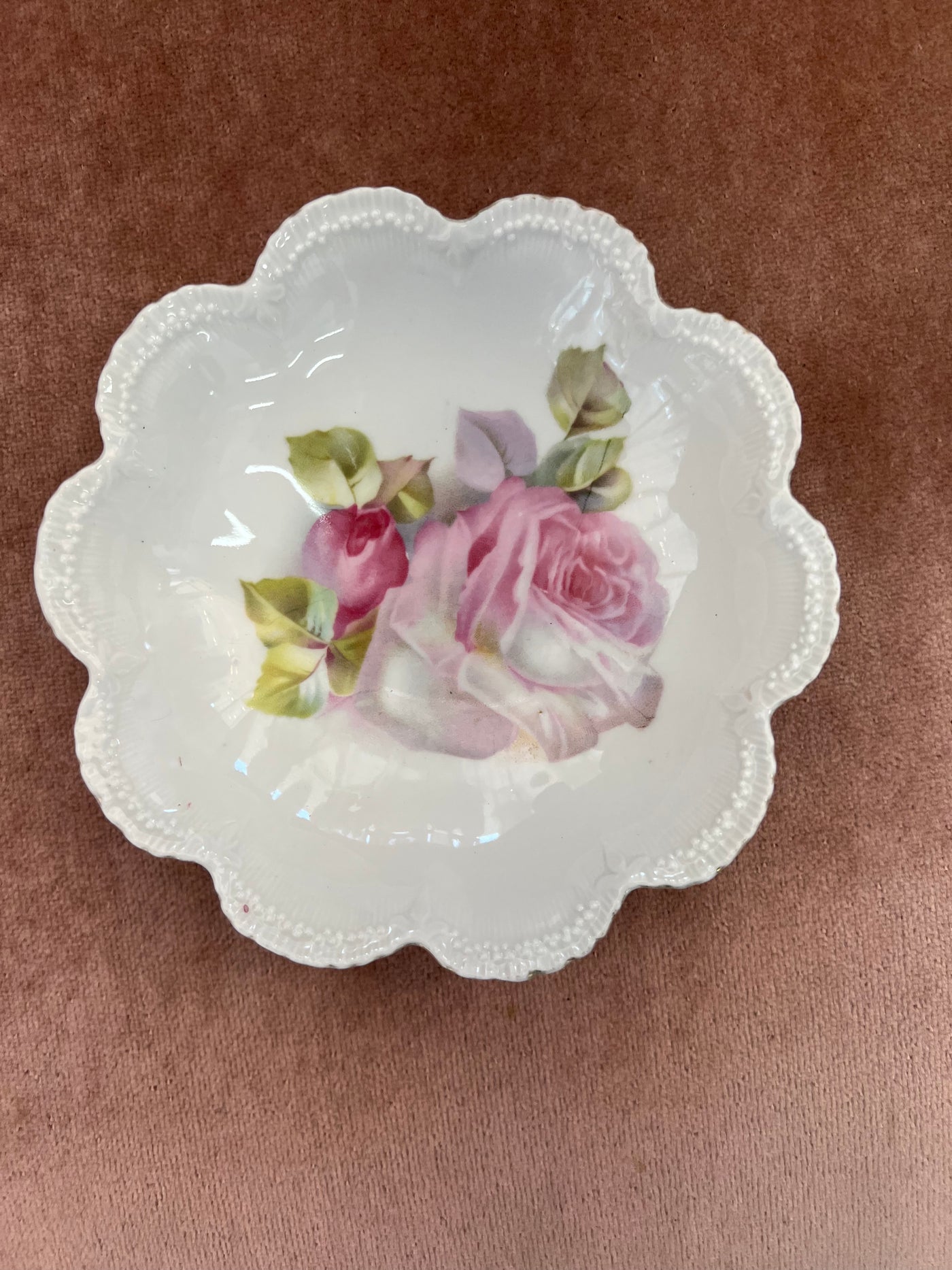 RS Germany Berry Bowl Nut Candy Floral Flowers Vintage Scalloped Edges-Graceful & Chic Boutique, Family Clothing Store in Waxahachie, Texas