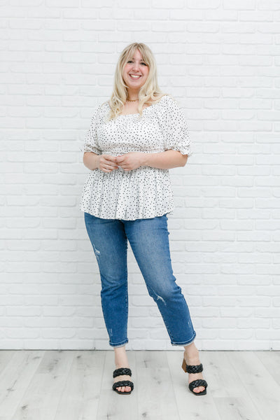 Chose Me Dotted Top-Womens-Graceful & Chic Boutique, Family Clothing Store in Waxahachie, Texas
