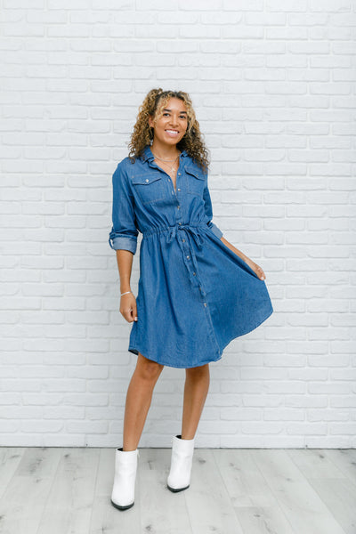 Midwest Denim Dress-Womens-Graceful & Chic Boutique, Family Clothing Store in Waxahachie, Texas