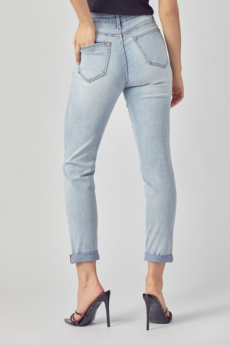 Nada High Rise Rolled Up Girlfriend Jeans | The Perfect Pair-W Bottom-Graceful & Chic Boutique, Family Clothing Store in Waxahachie, Texas