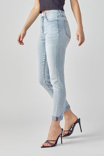 Nada High Rise Rolled Up Girlfriend Jeans | The Perfect Pair-W Bottom-Graceful & Chic Boutique, Family Clothing Store in Waxahachie, Texas