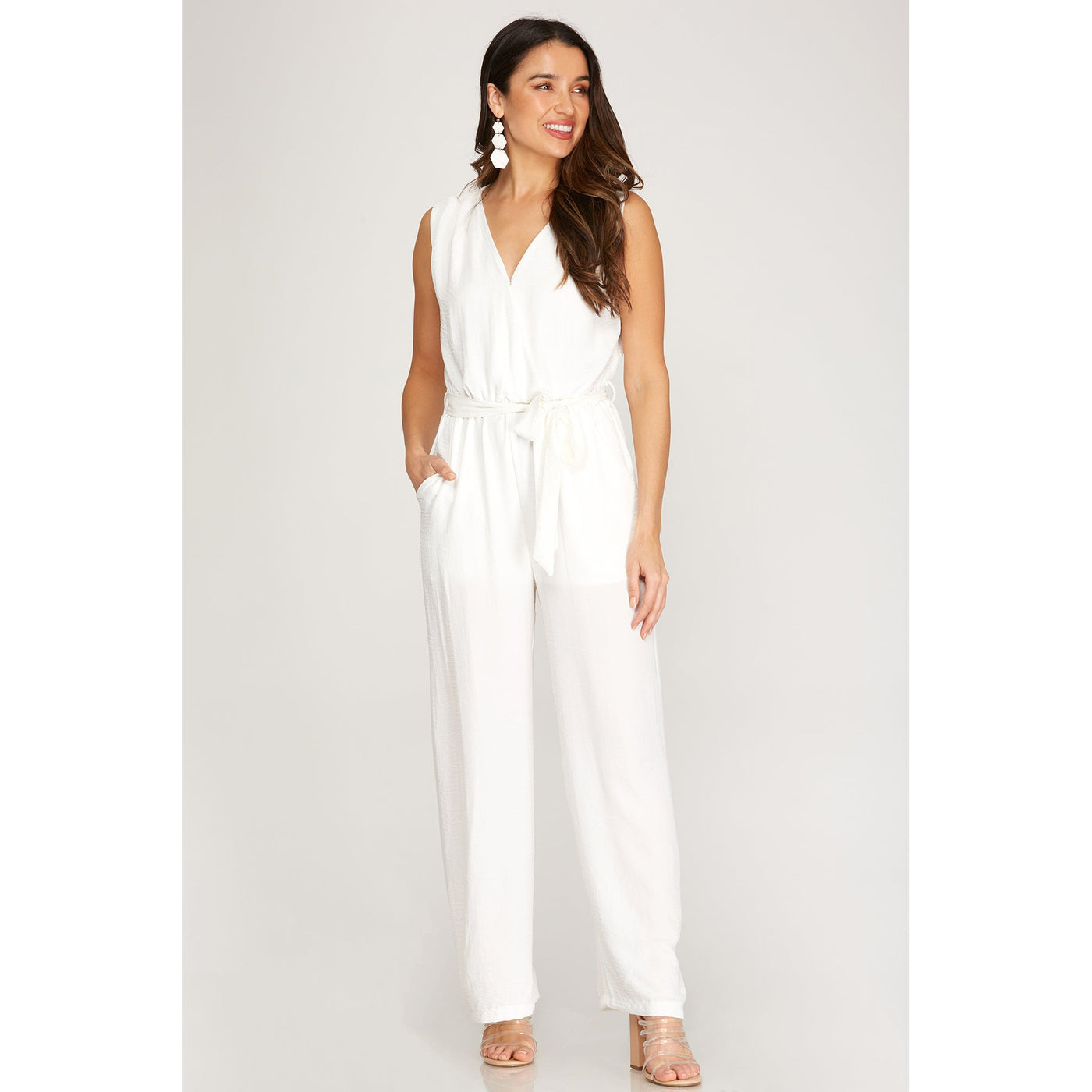 Pardon Me Jumpsuit in White-W Romper-Graceful & Chic Boutique, Family Clothing Store in Waxahachie, Texas