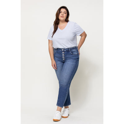 Erika High Rise Button Up Stretch Mom Jean in Plus | The Perfect Pair-W Bottom-Graceful & Chic Boutique, Family Clothing Store in Waxahachie, Texas