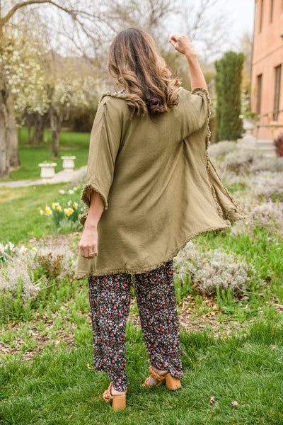 Adrift Memories Kimono in Green-Womens-Graceful & Chic Boutique, Family Clothing Store in Waxahachie, Texas