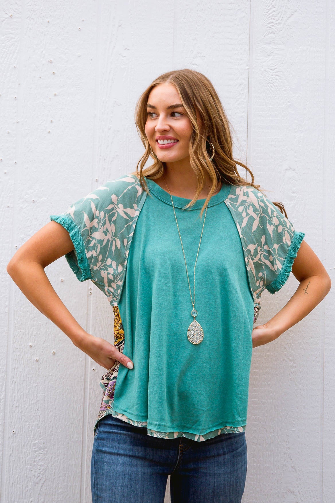 Allegra Top in Emerald-Womens-Graceful & Chic Boutique, Family Clothing Store in Waxahachie, Texas