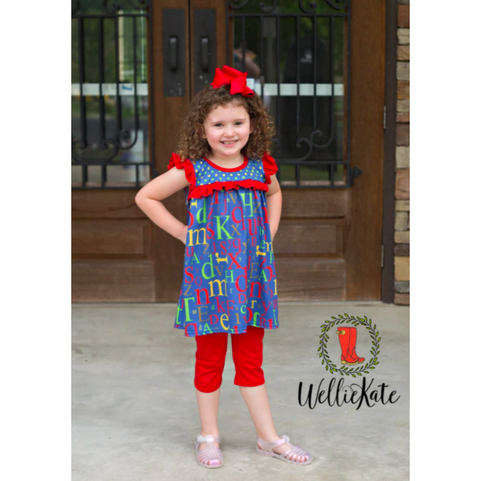 Alphabet Capri Set by Wellie Kate-G Set-Graceful & Chic Boutique, Family Clothing Store in Waxahachie, Texas