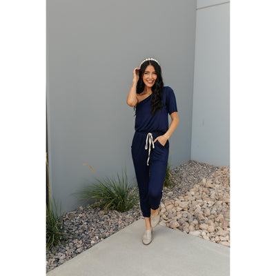 Arm And A Leg Jumpsuit In Navy-W Dress-Graceful & Chic Boutique, Family Clothing Store in Waxahachie, Texas