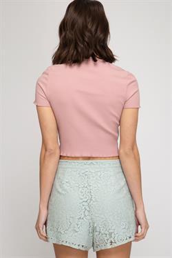 Ashley Lace Shorts in Mint-W Bottom-Graceful & Chic Boutique, Family Clothing Store in Waxahachie, Texas