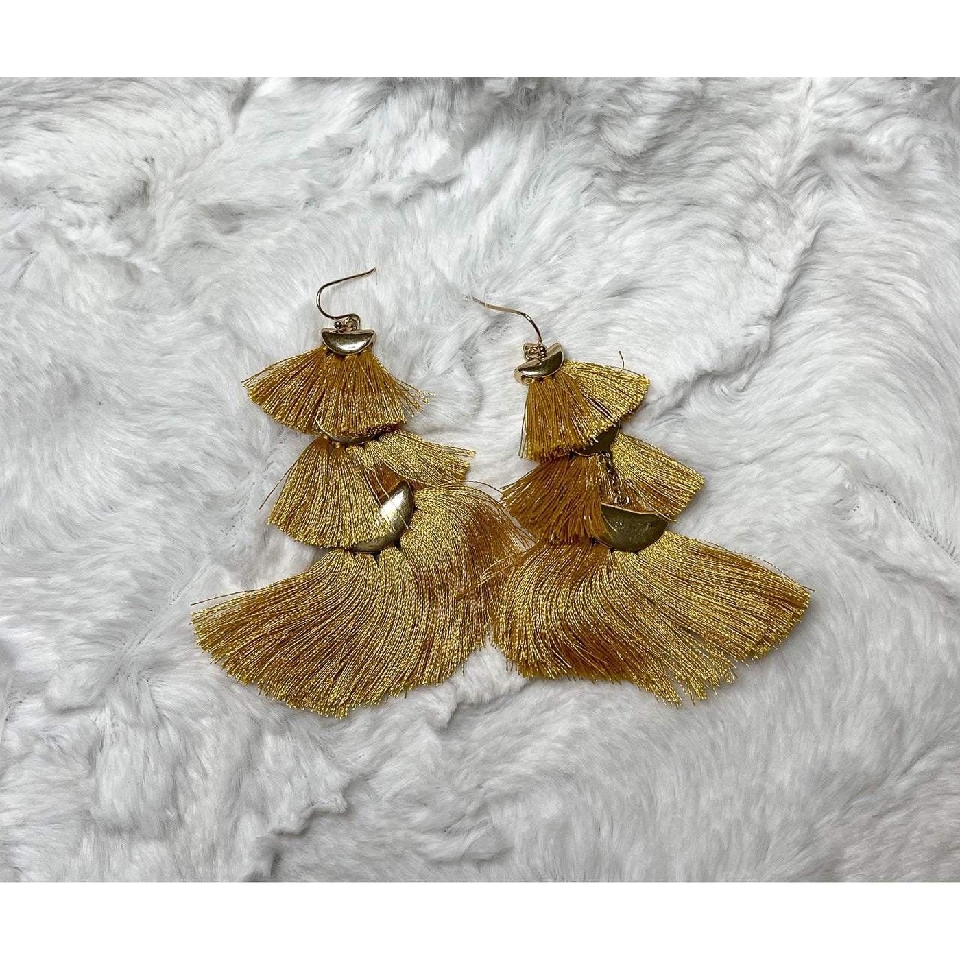 Azure Fringe Earrings in Mustard-W Jewelry-Graceful & Chic Boutique, Family Clothing Store in Waxahachie, Texas