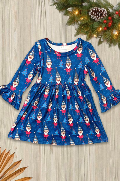 BLUE GNOME PRINTED DRESS-G Dress-Graceful & Chic Boutique, Family Clothing Store in Waxahachie, Texas