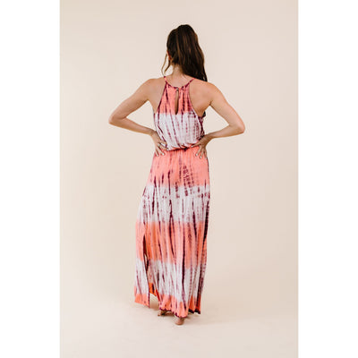 Bamboo Coral Halter Dress-W Dress-Graceful & Chic Boutique, Family Clothing Store in Waxahachie, Texas
