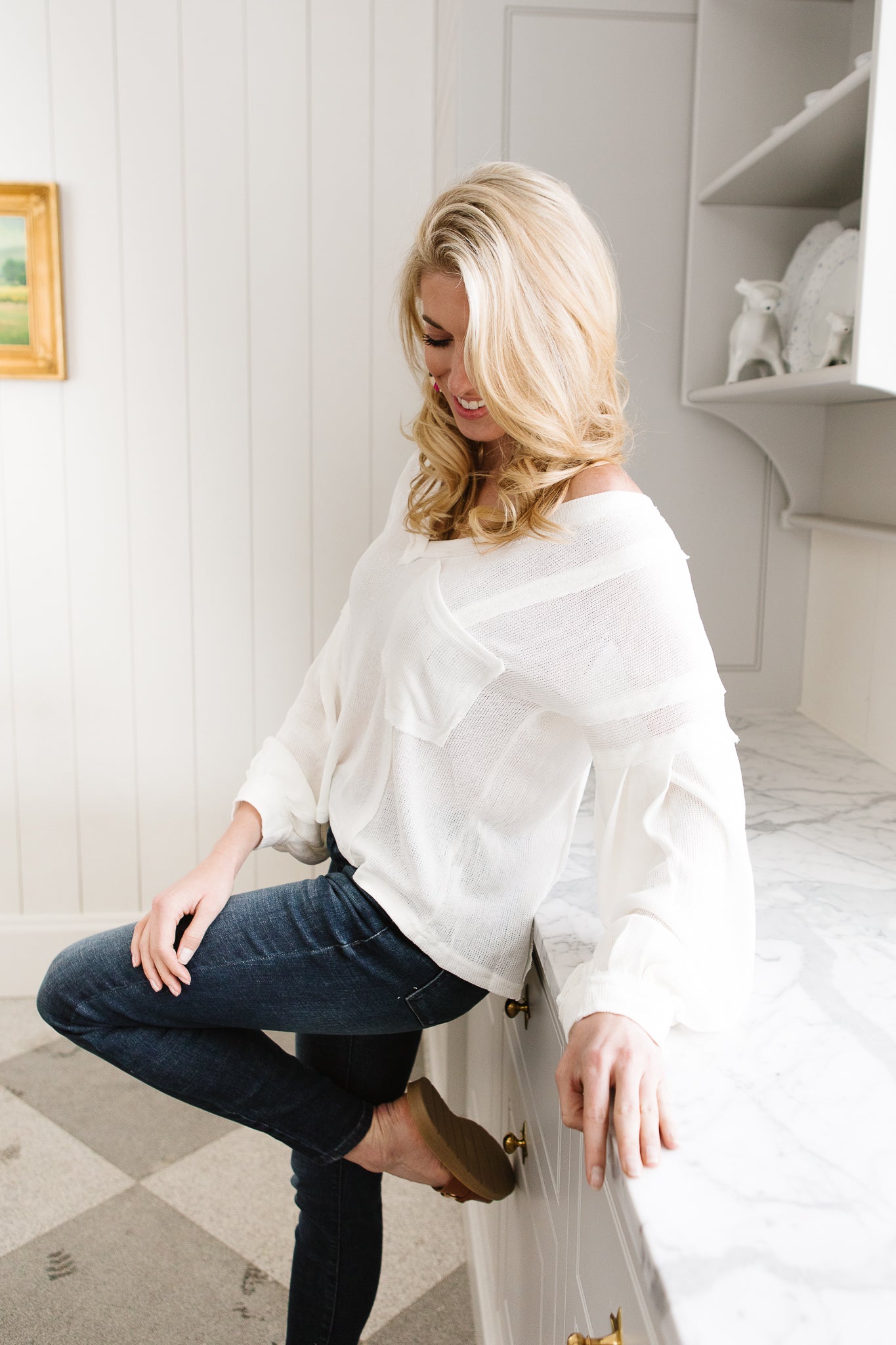 Bellissimo Draped V-neck Sweater-Womens-Graceful & Chic Boutique, Family Clothing Store in Waxahachie, Texas