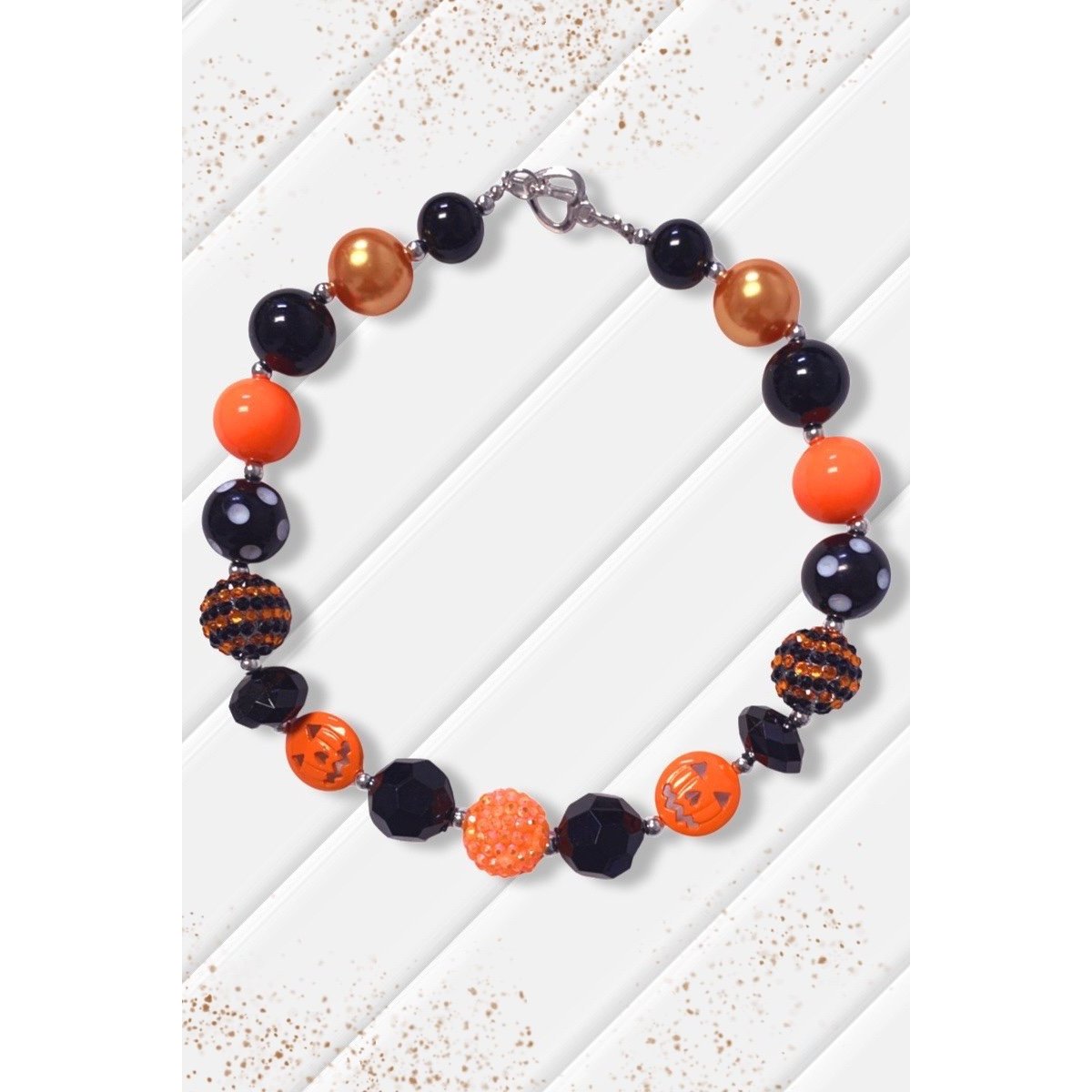 Black & Orange Pumpkin Bubble Necklace-G Accessories-Graceful & Chic Boutique, Family Clothing Store in Waxahachie, Texas