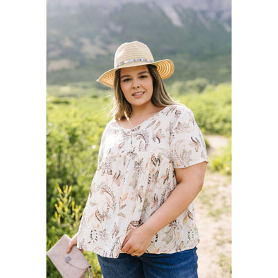 Bliss Swiss Dot Floral Top In Ivory-W Top-Graceful & Chic Boutique, Family Clothing Store in Waxahachie, Texas