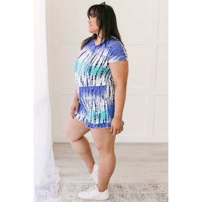 Blue Bamboo Tie Dye Romper-W Dress-Graceful & Chic Boutique, Family Clothing Store in Waxahachie, Texas