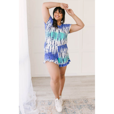 Blue Bamboo Tie Dye Romper-W Dress-Graceful & Chic Boutique, Family Clothing Store in Waxahachie, Texas
