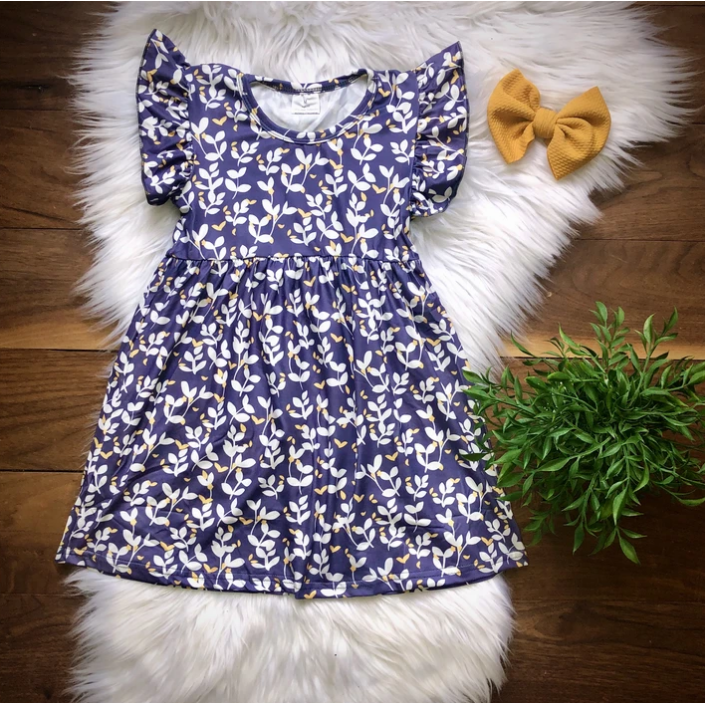 Blue Vines Dress-G Dress-Graceful & Chic Boutique, Family Clothing Store in Waxahachie, Texas