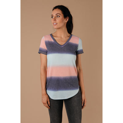 Blurred Stripes V-Neck-W Top-Graceful & Chic Boutique, Family Clothing Store in Waxahachie, Texas