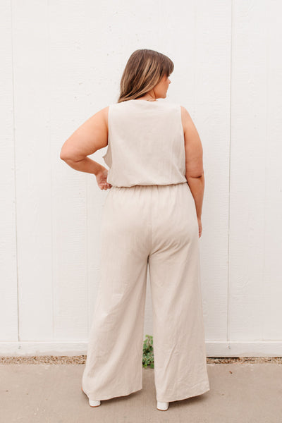 Boardwalk Jumpsuit in Cream-Womens-Graceful & Chic Boutique, Family Clothing Store in Waxahachie, Texas