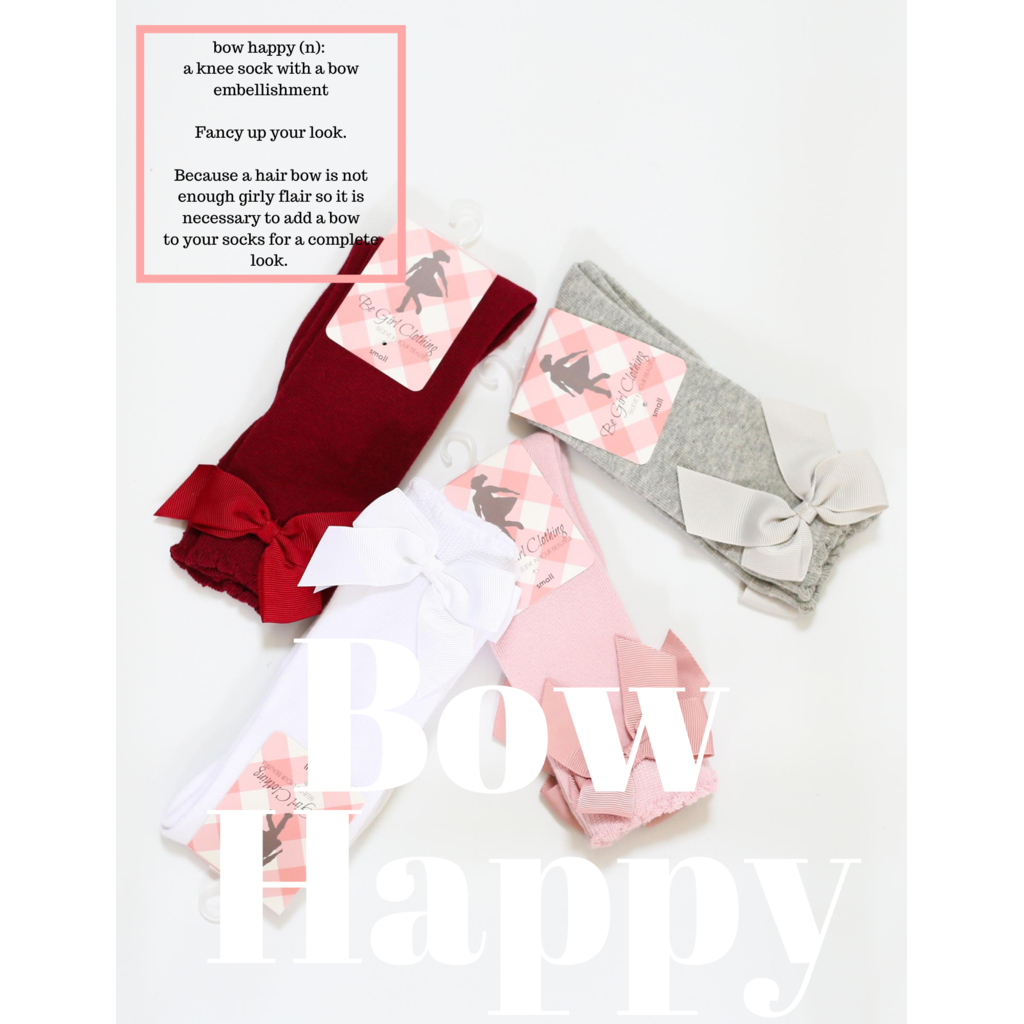 Bow Happy Knee Socks - Cranberry Twist-G Accessories-Graceful & Chic Boutique, Family Clothing Store in Waxahachie, Texas