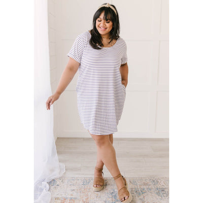 Buttoned To A T-Shirt Dress-W Dress-Graceful & Chic Boutique, Family Clothing Store in Waxahachie, Texas