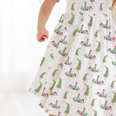 Gator Claus Organic Cotton Twirl Dress | The Perfect Pair-G Dress-Graceful & Chic Boutique, Family Clothing Store in Waxahachie, Texas