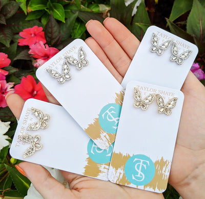 CZ Butterfly Studs-W Jewelry-Graceful & Chic Boutique, Family Clothing Store in Waxahachie, Texas
