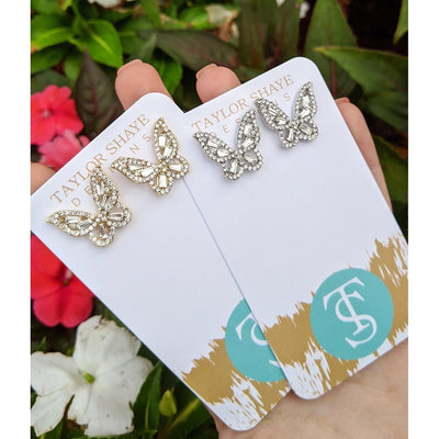 CZ Butterfly Studs-W Jewelry-Graceful & Chic Boutique, Family Clothing Store in Waxahachie, Texas