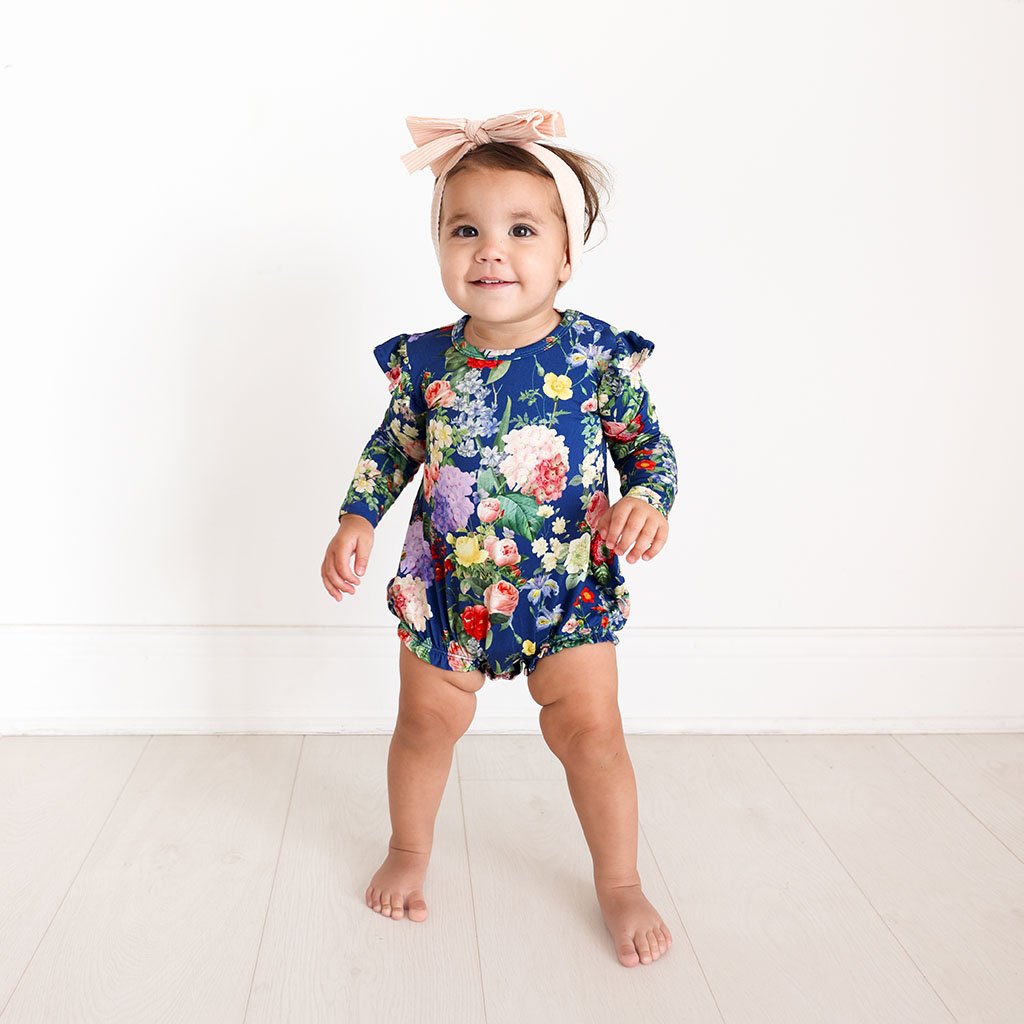 Carmen Long Sleeve Ruffled Bubble Romper - Posh Peanut-G Romper-Graceful & Chic Boutique, Family Clothing Store in Waxahachie, Texas