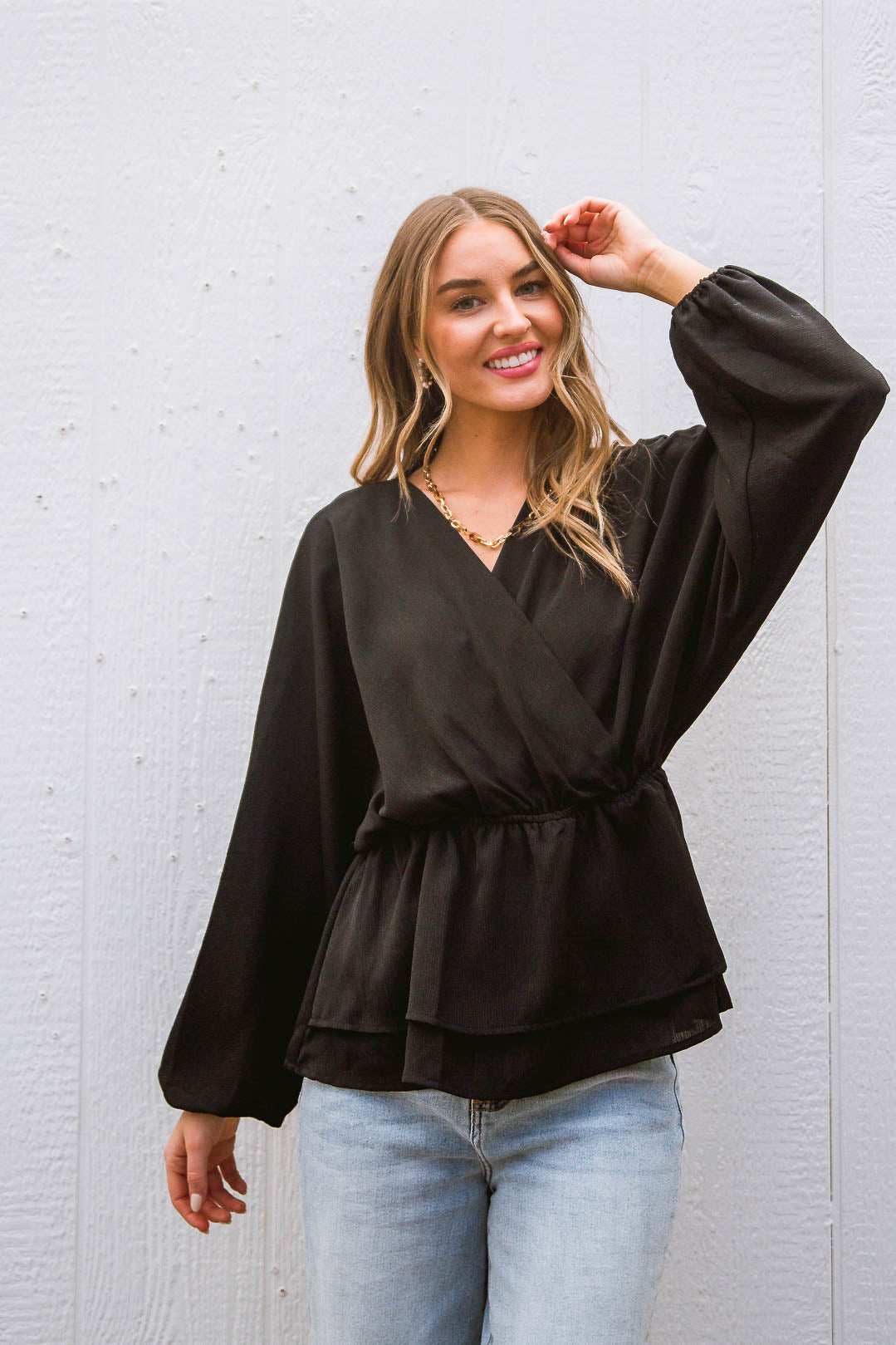 Catch Me There Blouse In Black-Womens-Graceful & Chic Boutique, Family Clothing Store in Waxahachie, Texas