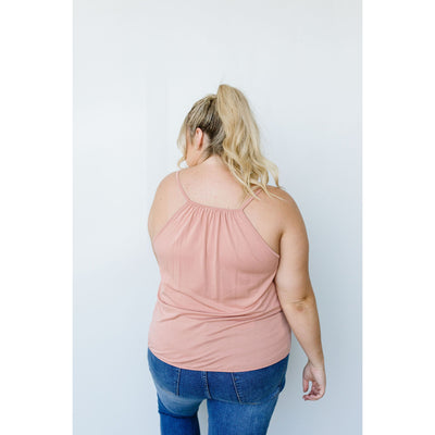 Charlize Surplice Tank In Blush-W Top-Graceful & Chic Boutique, Family Clothing Store in Waxahachie, Texas