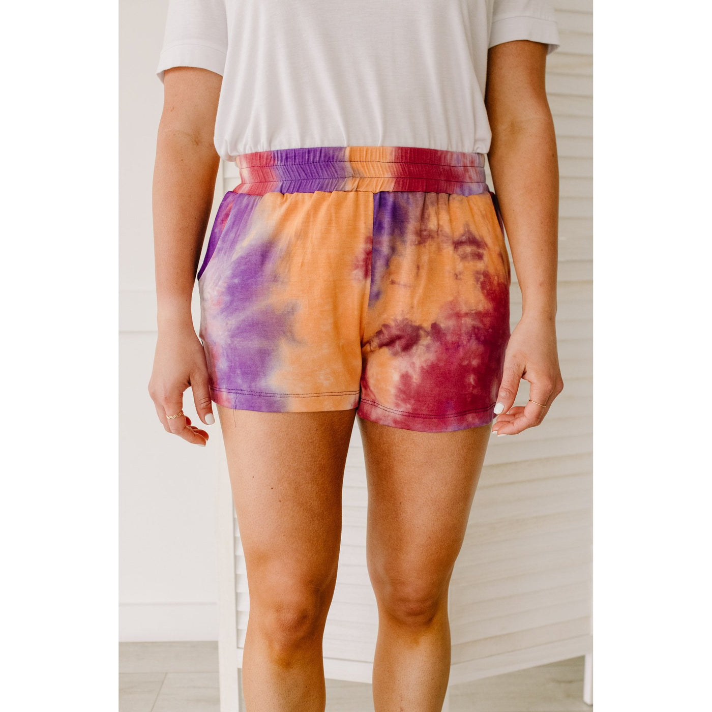 Cheer Me Up Tie Dye Shorts In Orange-W Bottom-Graceful & Chic Boutique, Family Clothing Store in Waxahachie, Texas