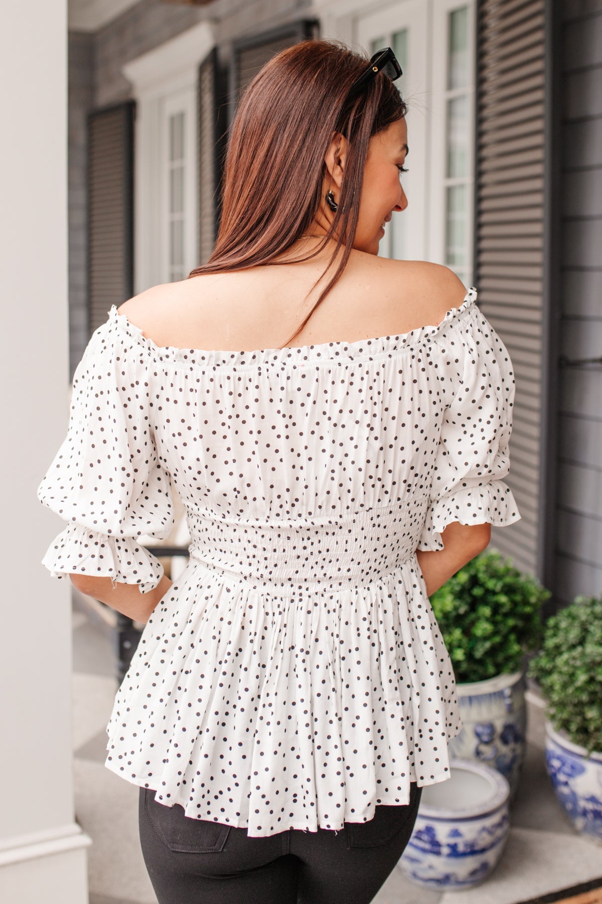 Chose Me Dotted Top-Womens-Graceful & Chic Boutique, Family Clothing Store in Waxahachie, Texas