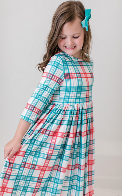Christmas Plaid Twirl Dress-G Dress-Graceful & Chic Boutique, Family Clothing Store in Waxahachie, Texas