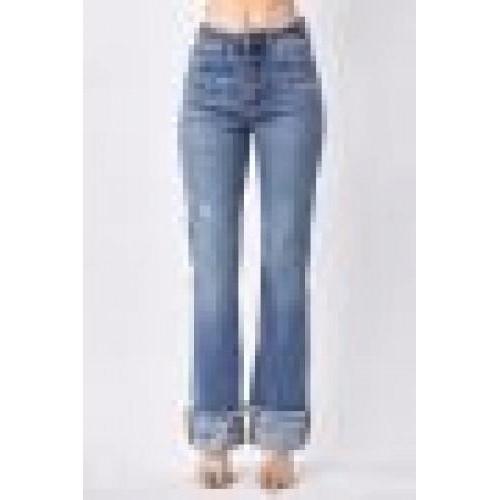 Clove High Rise Button Fly Cuffed Jeans-W Bottom-Graceful & Chic Boutique, Family Clothing Store in Waxahachie, Texas