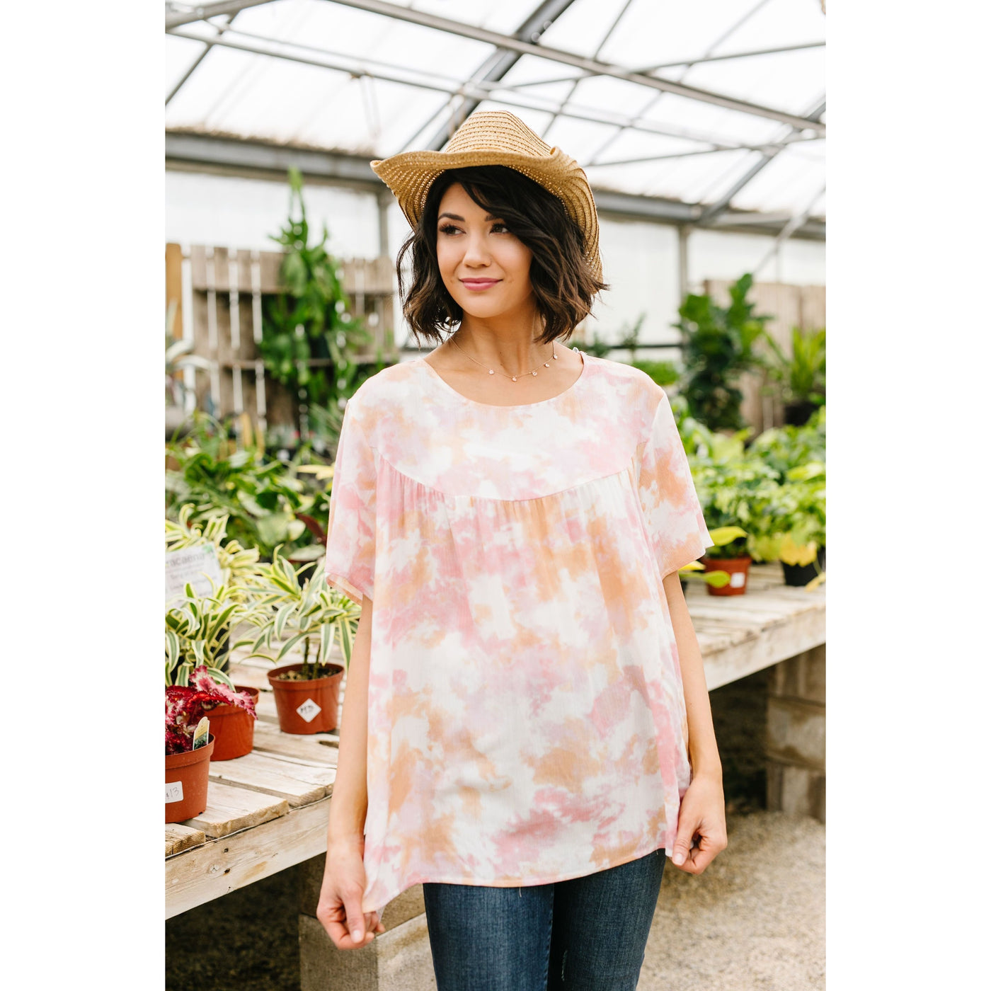 Coral & Blush Watercolor Blouse-W Top-Graceful & Chic Boutique, Family Clothing Store in Waxahachie, Texas