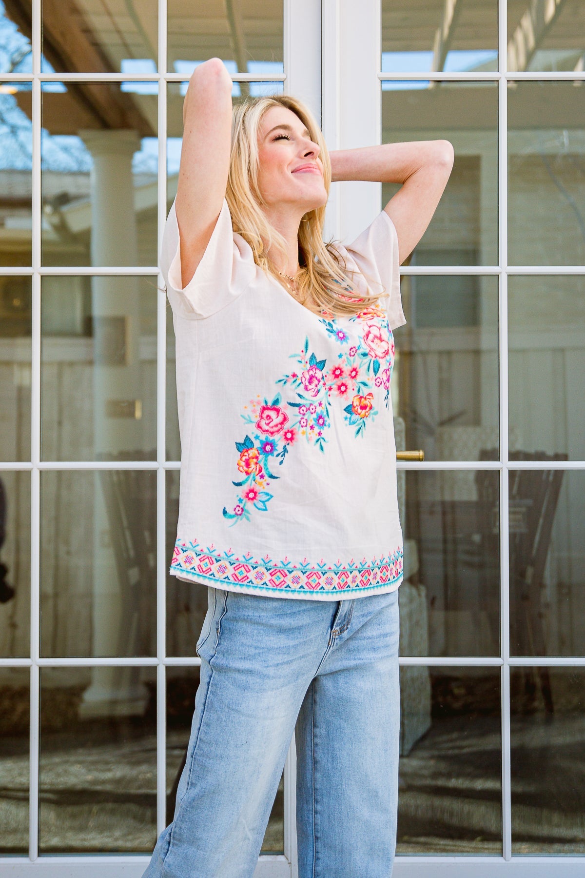 Country Flower Blouse-Womens-Graceful & Chic Boutique, Family Clothing Store in Waxahachie, Texas
