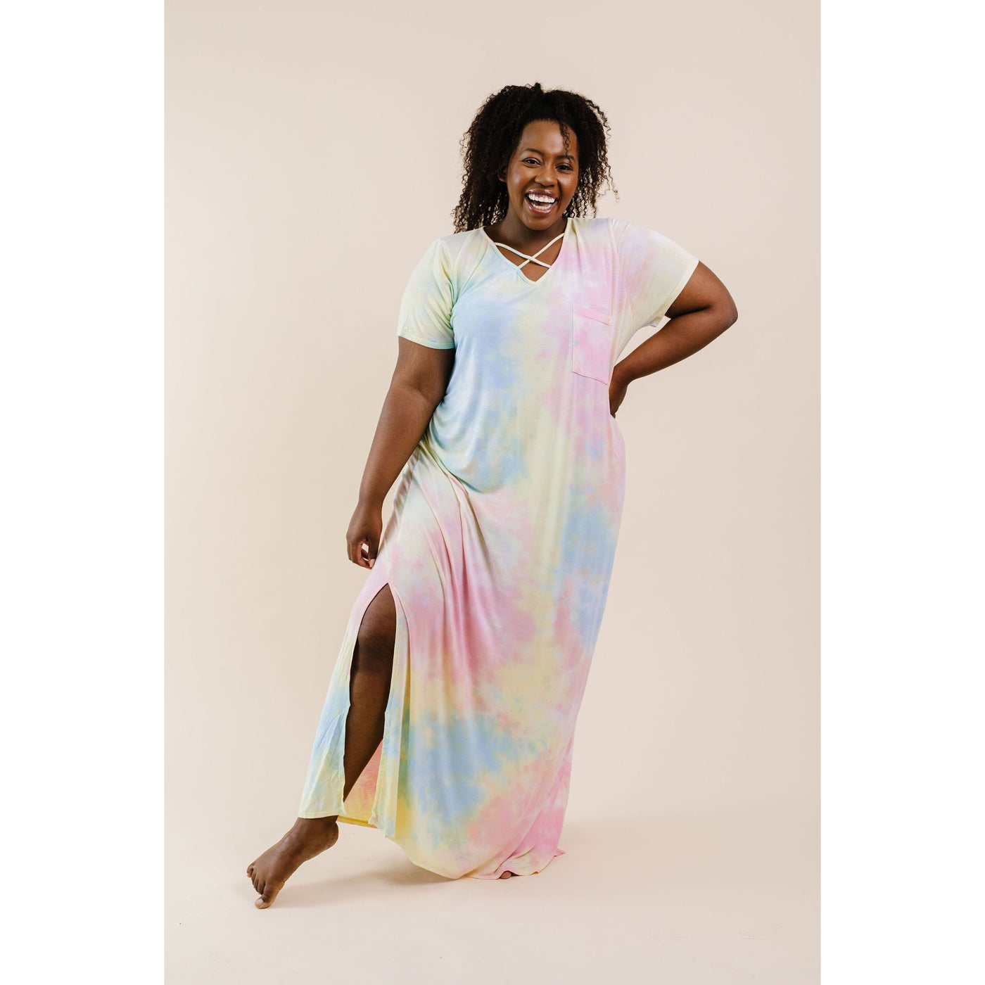 Crossing Over Tie Dye Maxi-W Dress-Graceful & Chic Boutique, Family Clothing Store in Waxahachie, Texas