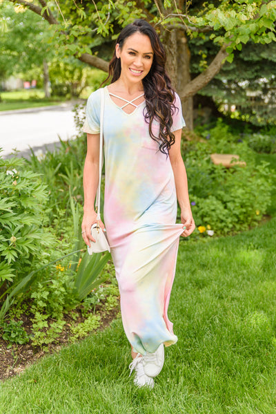 Crossing Over Tie Dye Maxi-W Dress-Graceful & Chic Boutique, Family Clothing Store in Waxahachie, Texas