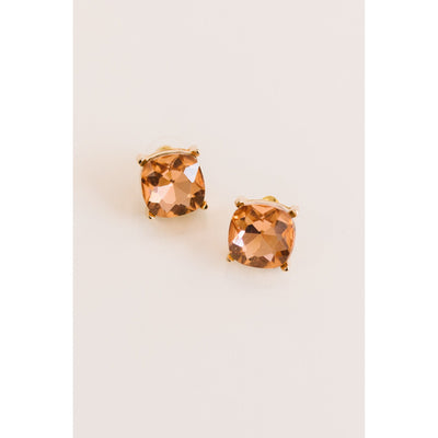 Crystal Studs in Coral-W Jewelry-Graceful & Chic Boutique, Family Clothing Store in Waxahachie, Texas