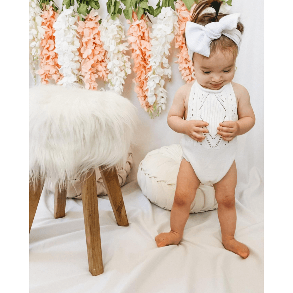 Drake Halter Romper - Gardenia Crochet-G Romper-Graceful & Chic Boutique, Family Clothing Store in Waxahachie, Texas