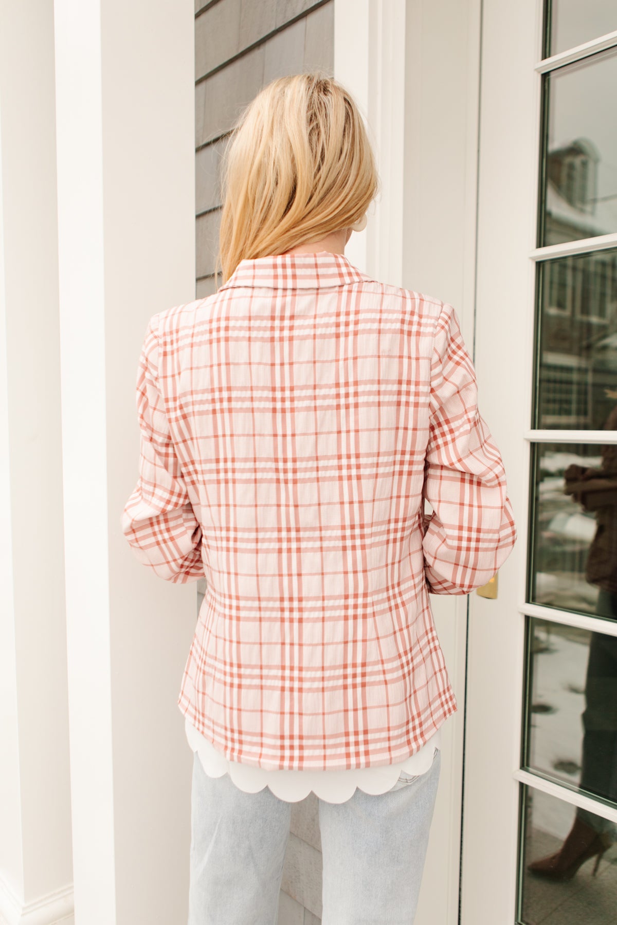 Dressed in Plaid Blazer In Pink-Womens-Graceful & Chic Boutique, Family Clothing Store in Waxahachie, Texas