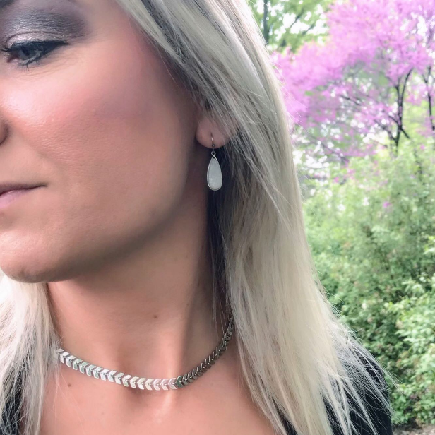 Druzy Collection - Petite Silver Quartz Drop Earrings-W Jewelry-Graceful & Chic Boutique, Family Clothing Store in Waxahachie, Texas
