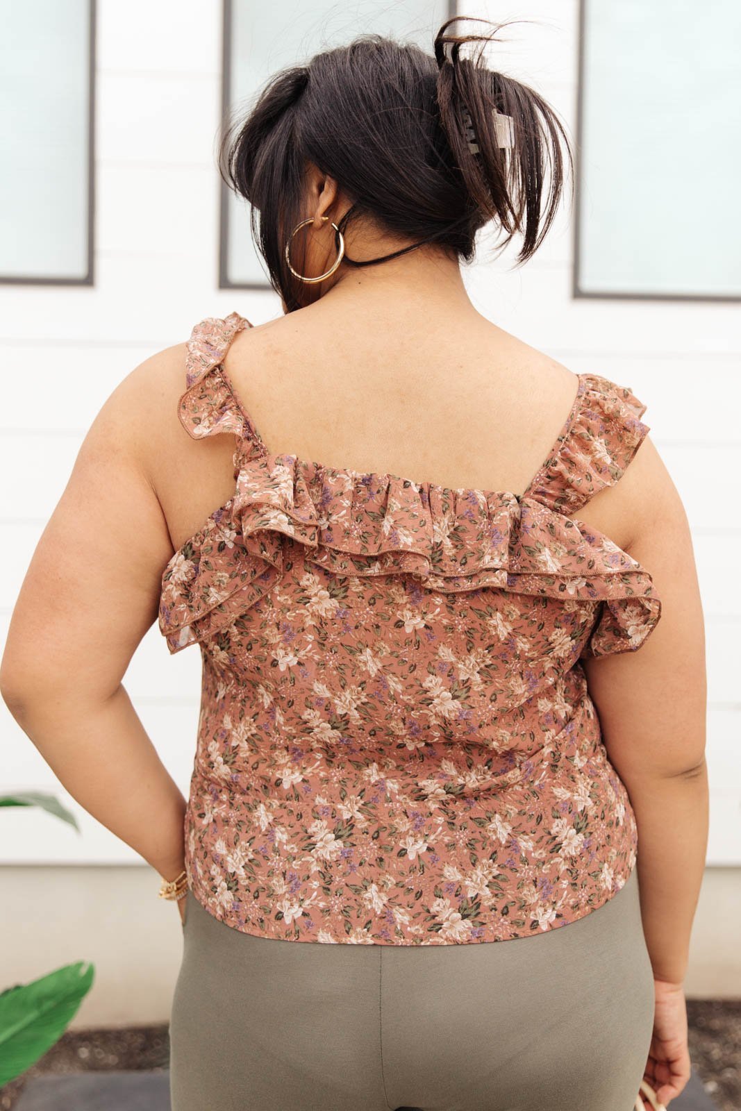 Feminine Floral Top In Rust-W Top-Graceful & Chic Boutique, Family Clothing Store in Waxahachie, Texas