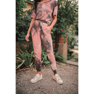 Forgotten Dreams Tie Dye Joggers In Mauve-Womens-Graceful & Chic Boutique, Family Clothing Store in Waxahachie, Texas