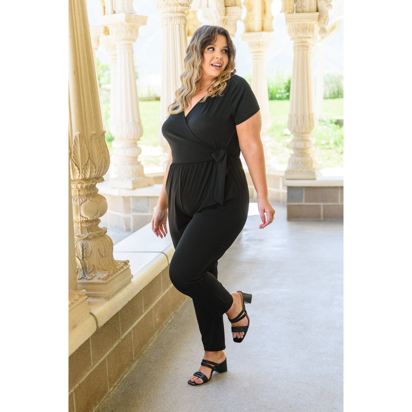 Gia Faux Wrap Jumpsuit-Womens-Graceful & Chic Boutique, Family Clothing Store in Waxahachie, Texas