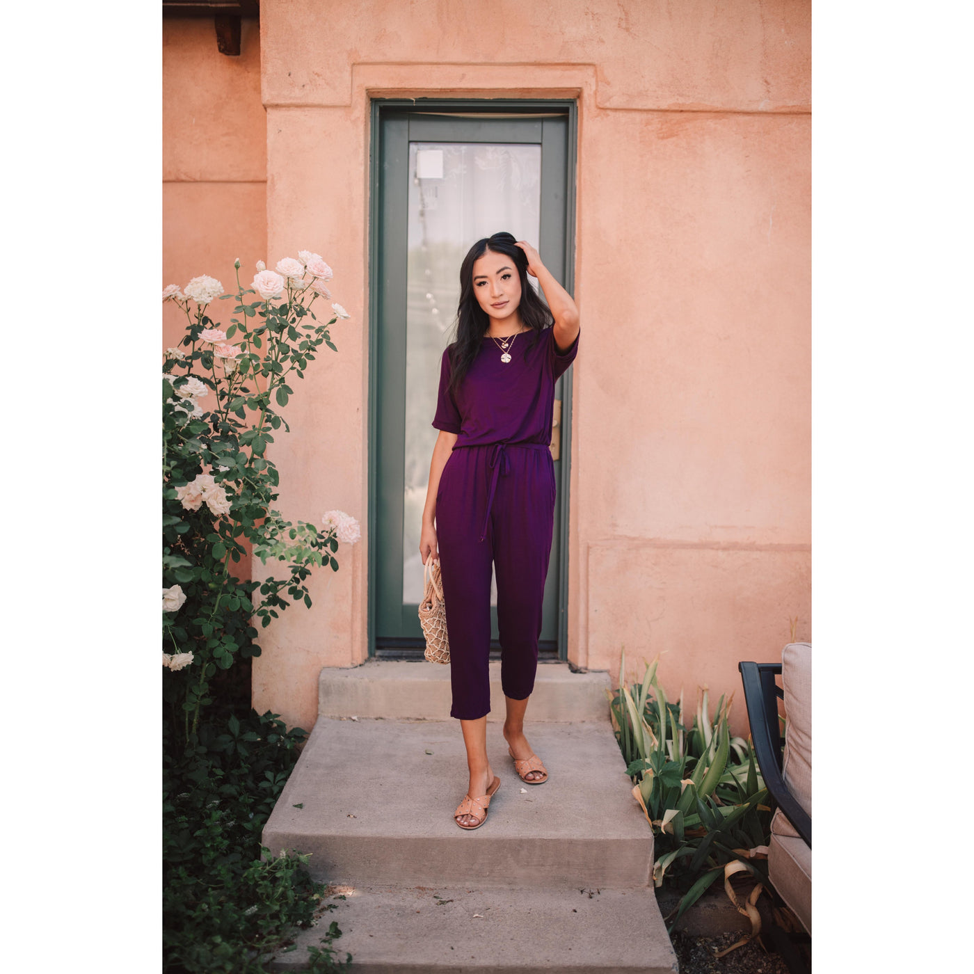 Girl Next Door Jumpsuit In Plum-W Dress-Graceful & Chic Boutique, Family Clothing Store in Waxahachie, Texas