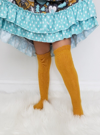 Girls Knee Socks in Dark Green-G Accessories-Graceful & Chic Boutique, Family Clothing Store in Waxahachie, Texas